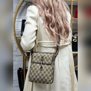 Uni Sex Brown Patterned Crossbody Bag